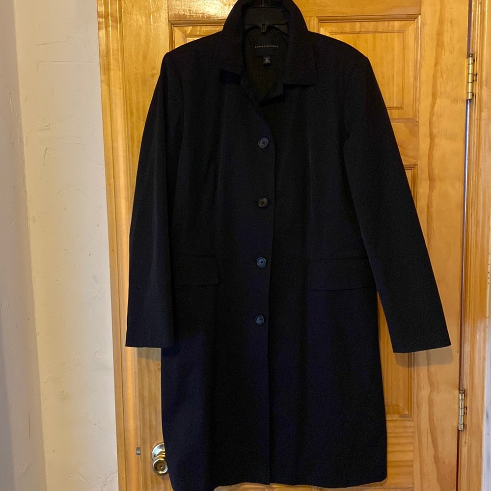 Banana Republic Long Lined Cotton Stretch Trench Cotton